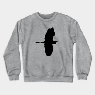 Great Blue Heron Flying Bird Silhouette Crewneck Sweatshirt